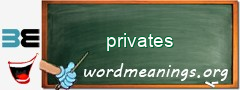 WordMeaning blackboard for privates